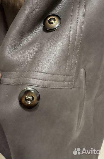 Дубленка натуральная женская 44 46 с капюшоном