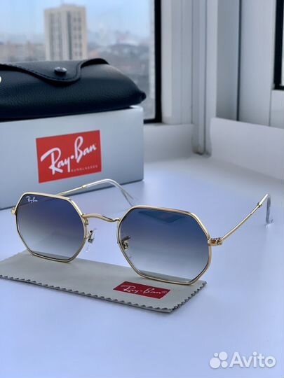 Очки Ray Ban Octagonal голубые