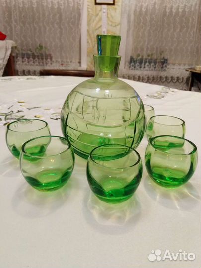 Графин штоф и рюмки футбольный мяч, СССР