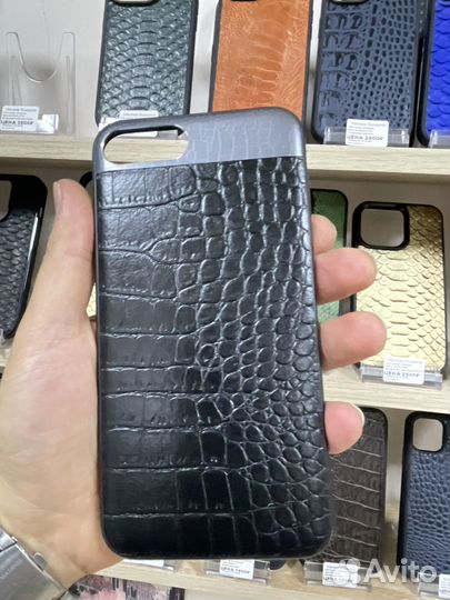 Кожаный чехол на iPhone 8+