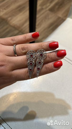 Серьги кольца серебро 925