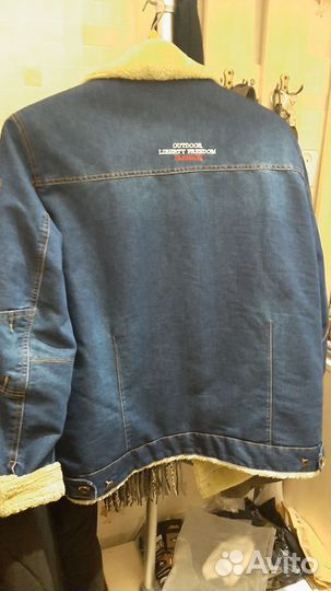 Джинсовая куртка мужская levis шерпа размеры 56 58