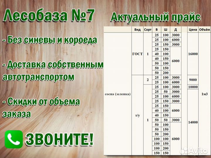 Доска дюймовая, т/у, сорт 1