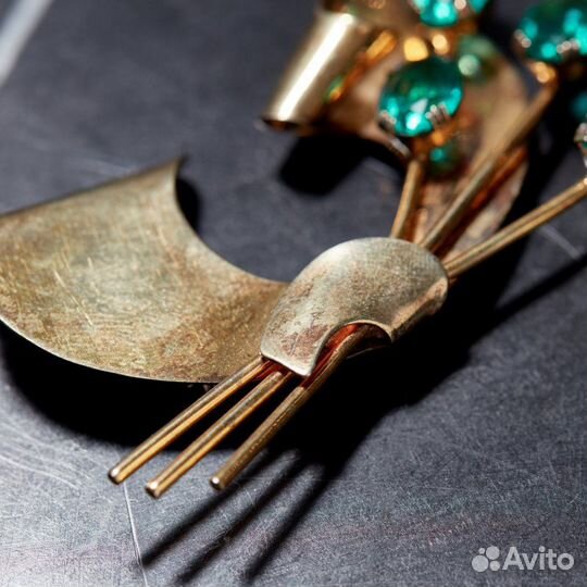 Брошь под золото 3 ветки