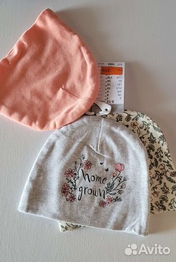 Шапочки новые 9-12мес