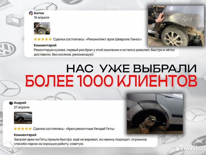 Ремонтные арки на Chevrolet Aveo T250