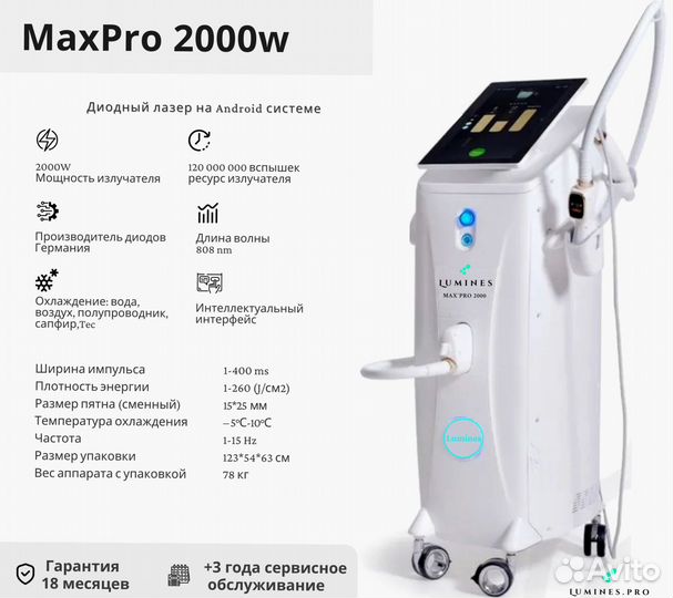 Диодный лазер Лю’минес Max Pro 2000вт