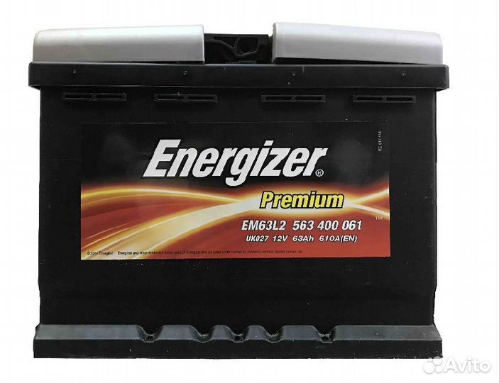 АКБ новый Energizer Premium 63 ah EM63L2