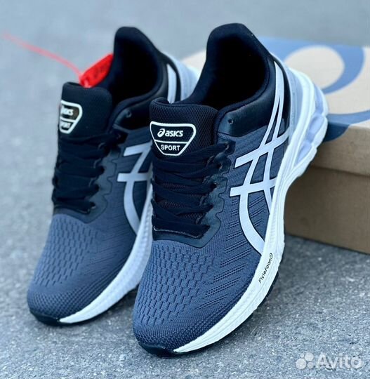 Кроссовки asics мужские, сетка. Белые и синие, 2 р