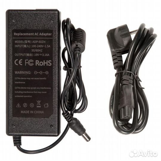 Блок питания для монитора Acer 19V 3.16A, 60W, 6.3