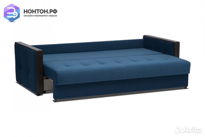 Диван еврокнижка Инсайд 3-х местный темно-синий