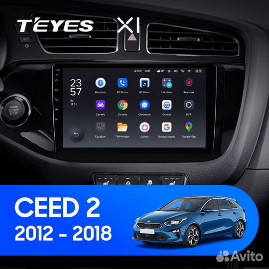Штатная магнитола Teyes X1 4G Kia Ceed 2 2012-2018