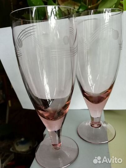 Коф.сервиз СССР, цв.стекл.фужеры СССР