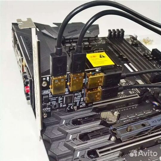 Райзер-карта PCI-E Express с 1x на 4 USB 3,0
