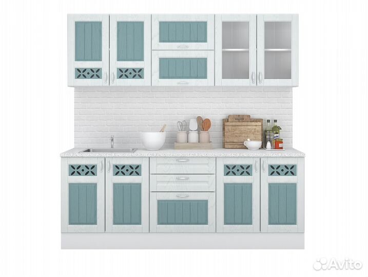 Кухонный гарнитур модульный Прованс (Арктик/Мурено