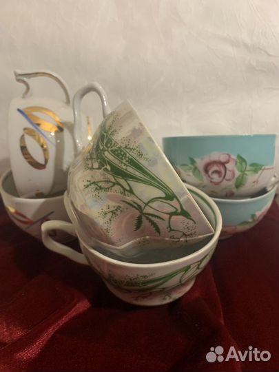 Чашки,молочник,фарфор вербилки