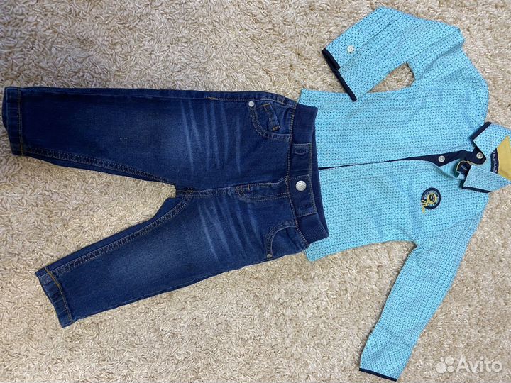 Рубашка и джинсы детские 80-86 размер