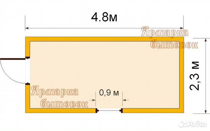 Бытовка хозблок вагончик из профлиста 5х2,3м