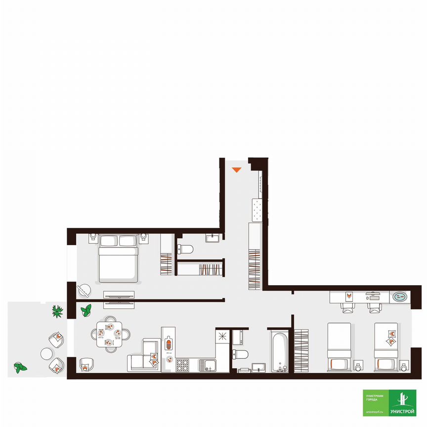 2-к. квартира, 72,5 м², 1/5 эт.