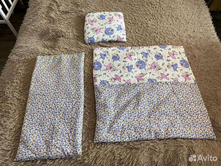 Комплект в коляску подушка матрас одеяло