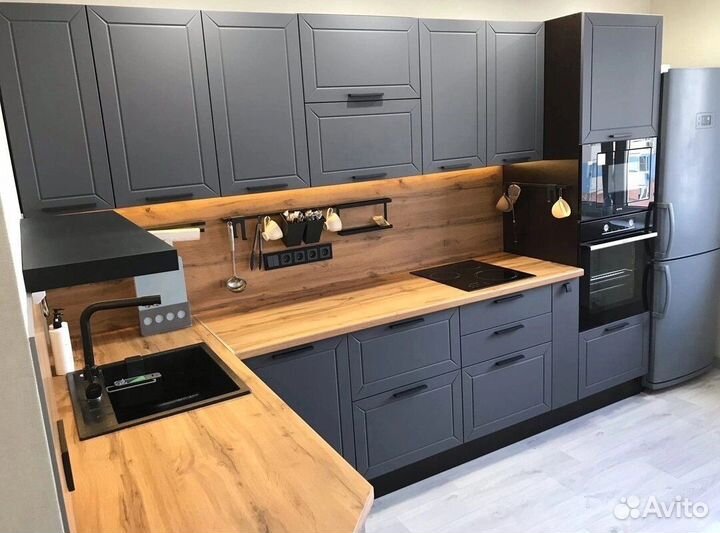 Кухонный гарнитур серый модульный новый