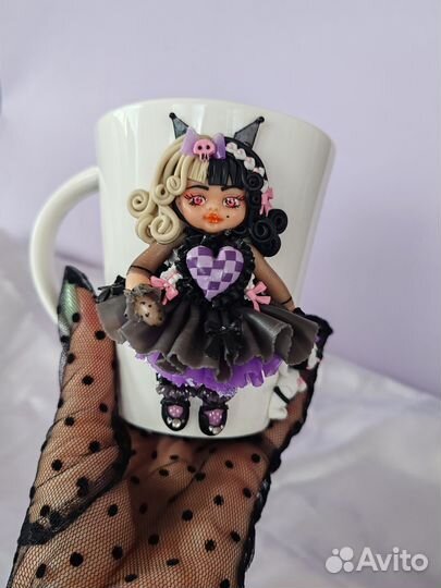 Декор из полимерной глины на посуде