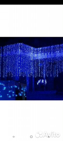 Гирлянда уличная зановес 1.5*2 метра цвет синий