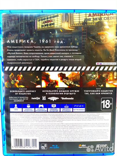 Диск для PS4 Wolfenstein 2: The New Colossus б/у
