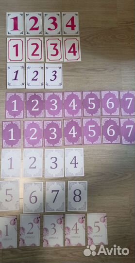 Номерки на гостевые столы на свадьбу