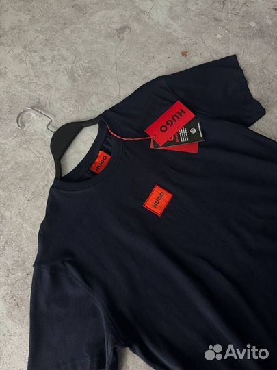 Футболка Hugo Boss синяя мужская