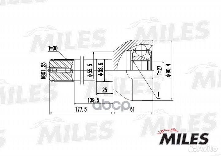 Шрус наружный toyota land cruiser/hilux 2.0-4.2