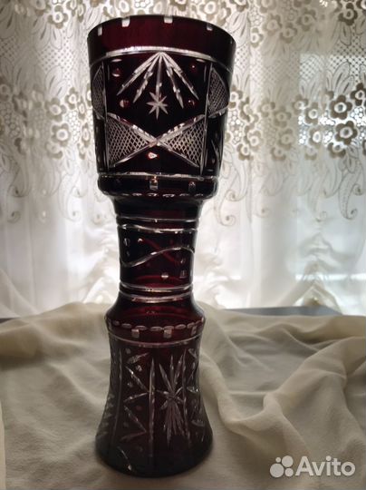 Вазы, фужеры марганцевый хрусталь сталинский ампир