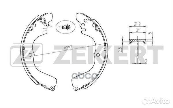 Колодки торм. бараб. задн. Mitsubishi Grandis I