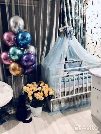 Бортики и балдахин в кроватку