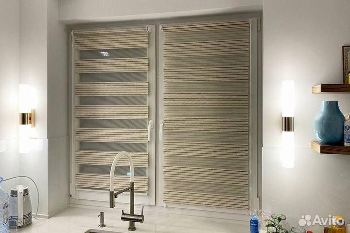 Рулонные шторы mini-Зебра