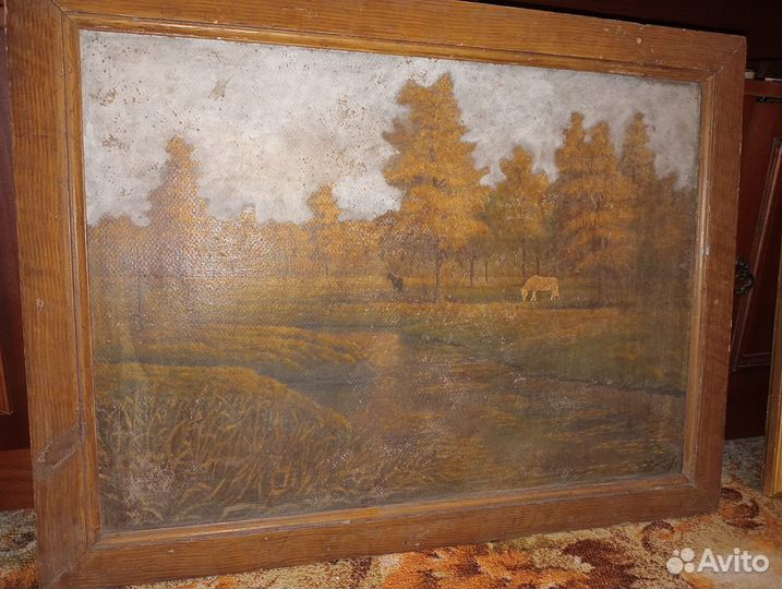 Большая старинная картина