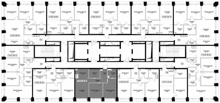 2-к. квартира, 64,9 м², 40/55 эт.