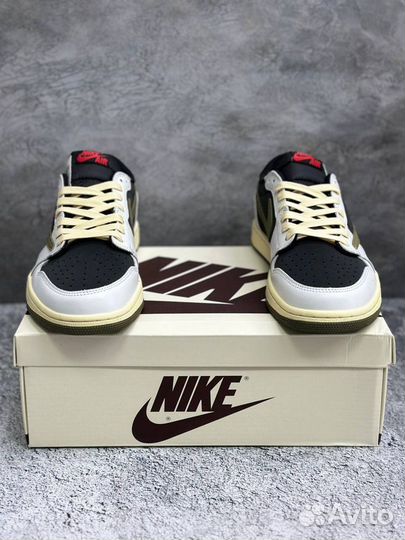 Кроссовки Nike Air Jordan 1 low Travis Scott Olive