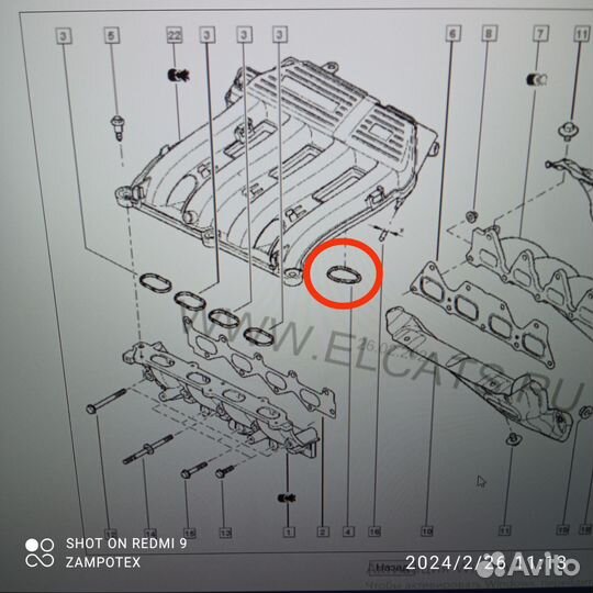 Прокладка коллектора Renault