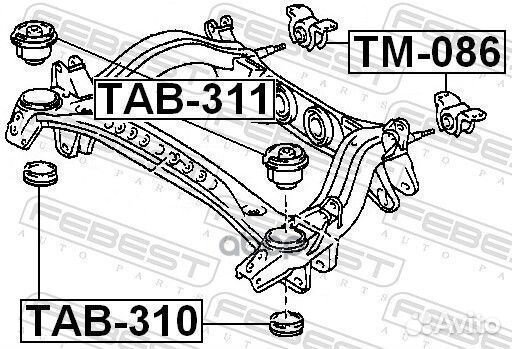 Опора двигателя toyota chaser -01 задн. TM086 F