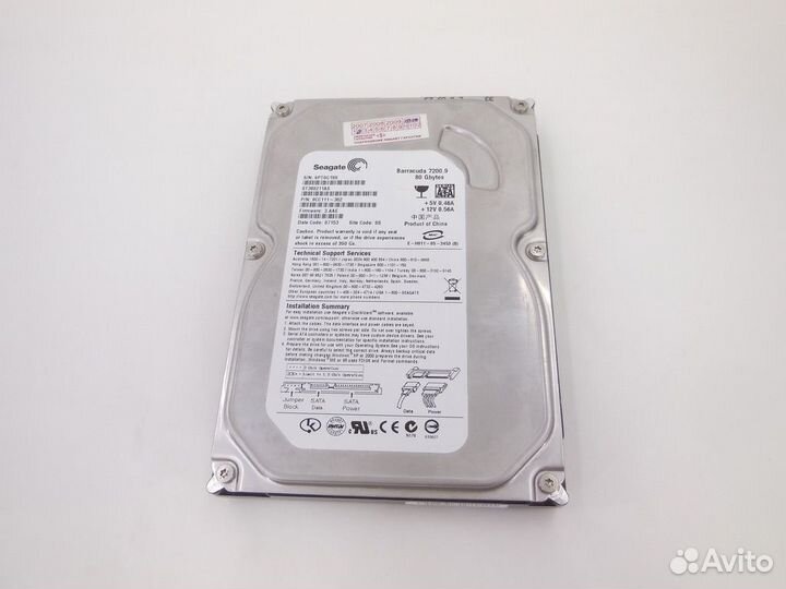 Жёсткий диск seagate barracuda hdd 7200.9 80gb