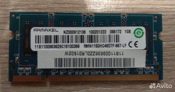 Оперативная память sodimm DDR2 для ноутбука 1 gb