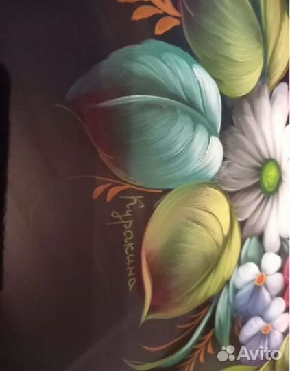 Большой Жостовский поднос Жостово