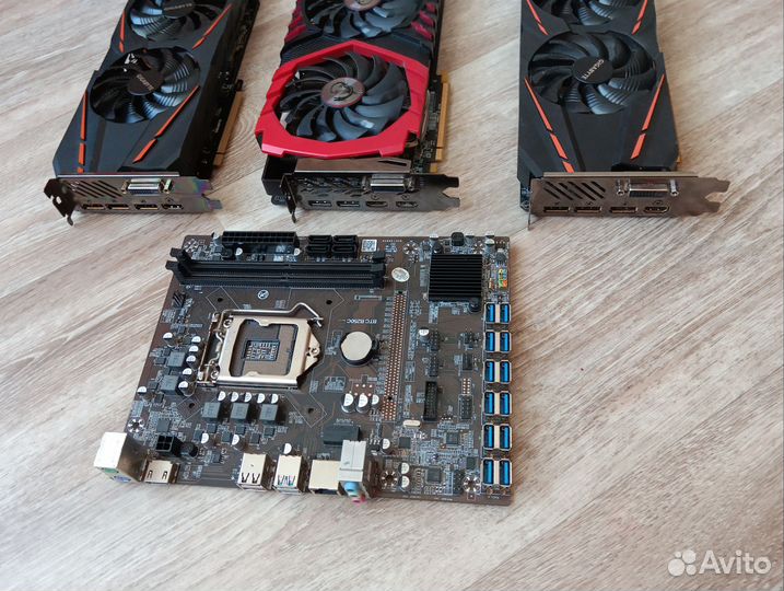 Видеокарта 3 шт и материнская плата