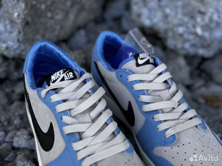 Кроссовки Nike Air Jordan 1 x unc blue low