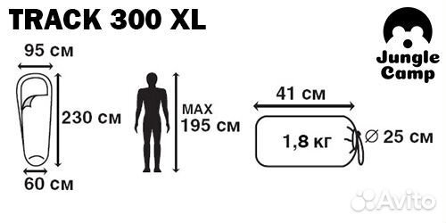 Спальник Jungle Camp Track 300 / Track 300 XL
