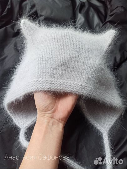 Шапка норковая вязаная
