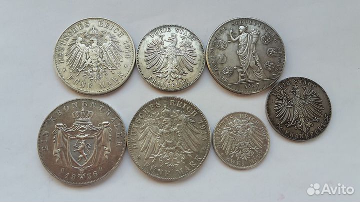 Монеты Германия 1827-1915 г Серебро