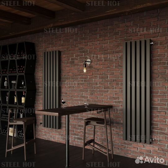 Вертикальный дизайнерский радиатор Steel-Hot от за