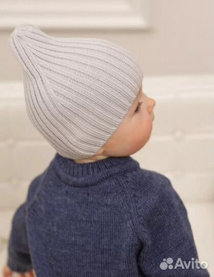Шапка бини вязанная детская